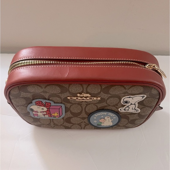 🐶 Coach X Peanuts Jamie Camera Bag In Signature Canvas With Patches Snoopy - Picture 9 of 11